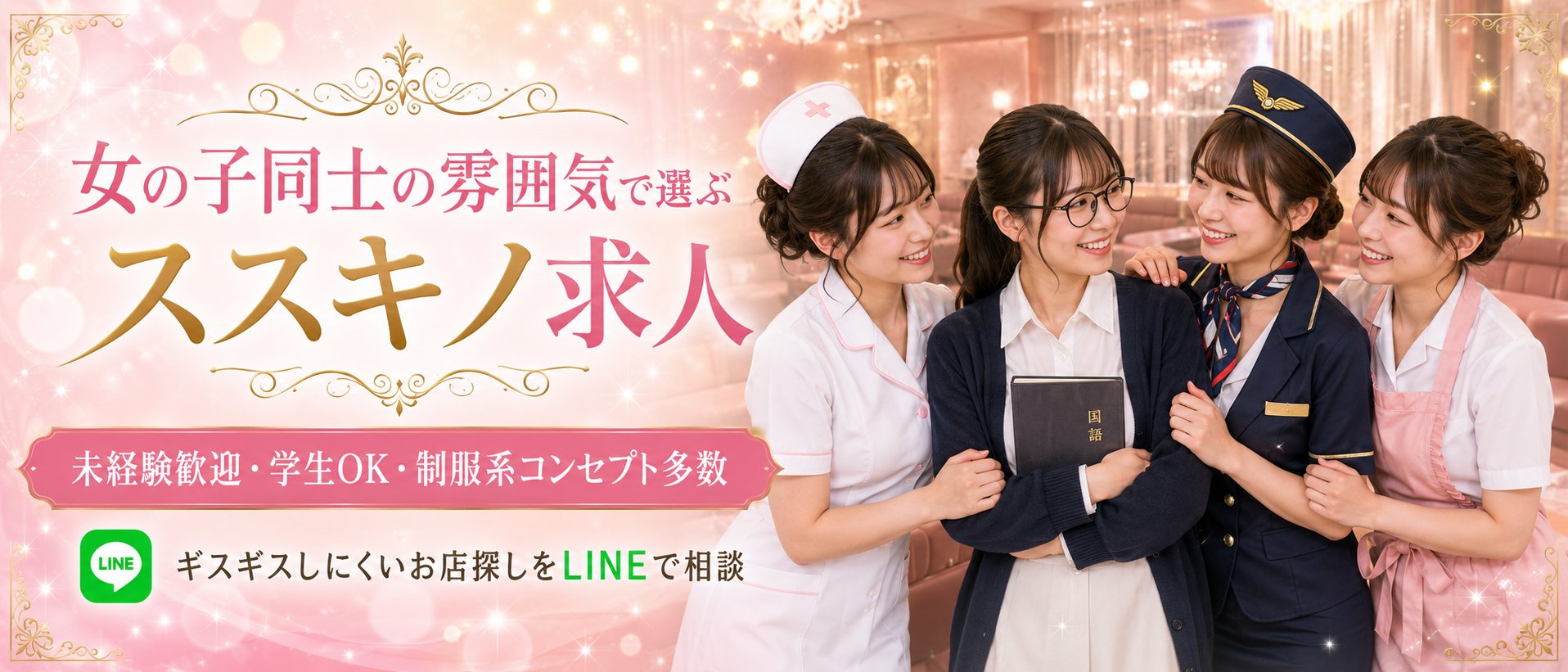 女の子同士の雰囲気で選ぶススキノ求人 未経験歓迎・学生OK